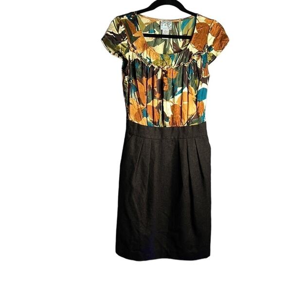 TABITHA Floral Silk and Wool Dress Size 4 - Picture 1 of 11